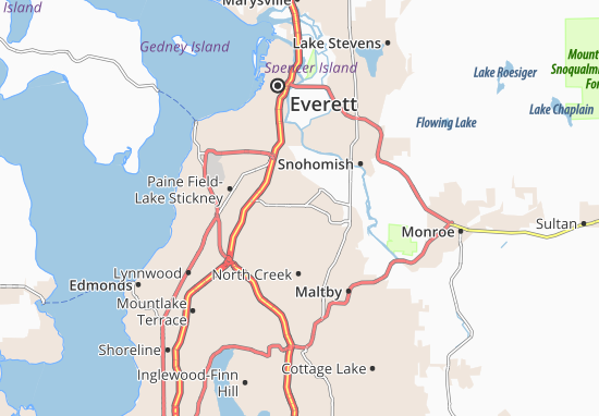 Kaart Plattegrond Seattle Hill-Silver Firs