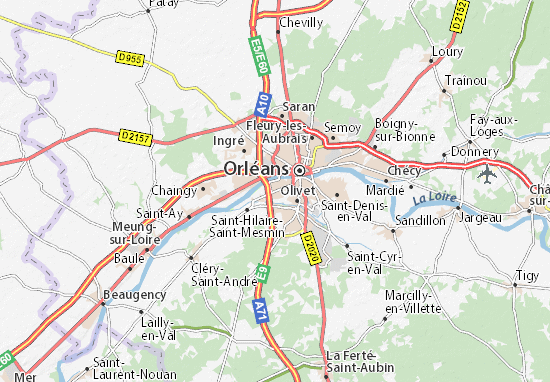 Mapa Saint-Pryvé-Saint-Mesmin