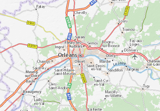 carte routiere orleans Carte détaillée Orléans   plan Orléans   ViaMichelin