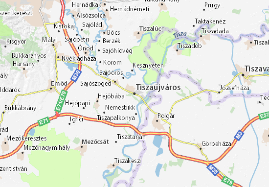 Karte Stadtplan Tiszaújváros