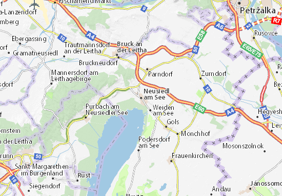 MICHELIN-Landkarte Neusiedl am See - Stadtplan Neusiedl am See