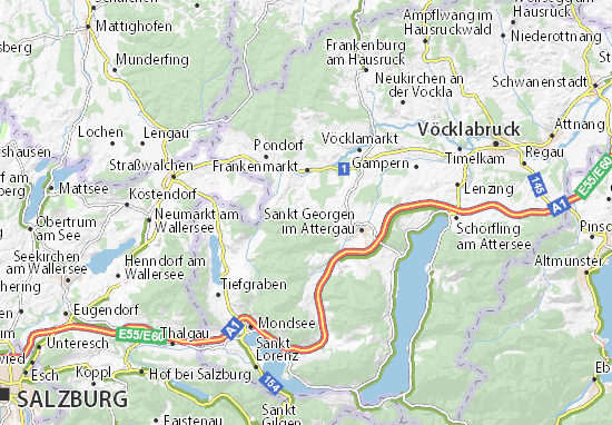 Mapa Weißenkirchen im Attergau