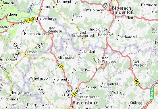 MICHELIN-Landkarte Aulendorf - Stadtplan Aulendorf - ViaMichelin