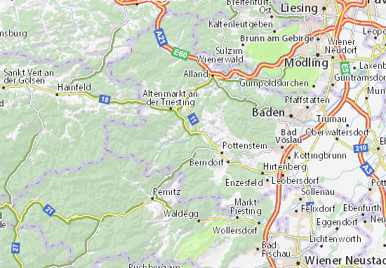 Kaart Plattegrond Weissenbach an der Triesting
