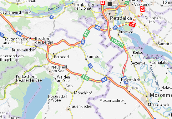 Karte Stadtplan Zurndorf