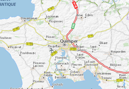 quimper carte bretagne Map Of Quimper Michelin Quimper Map Viamichelin quimper carte bretagne