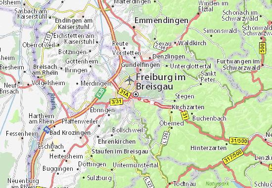 freiburg mapa Map of Freiburg im Breisgau   Michelin Freiburg im Breisgau map  freiburg mapa