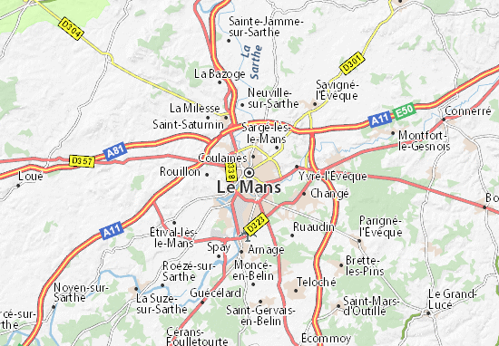 le mans carte de france Le Mans Map: Detailed maps for the city of Le Mans   ViaMichelin
