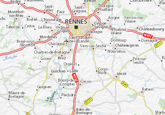 Karte Stadtplan Saint-Erblon