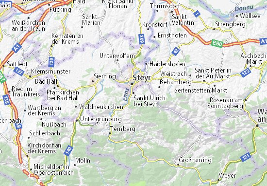 Kaart Plattegrond Sankt Ulrich bei Steyr