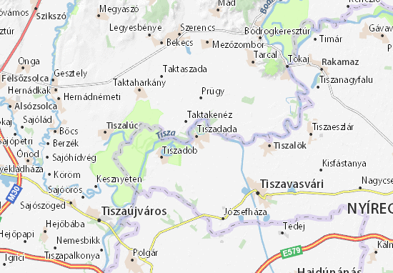 Karte Stadtplan Tiszadada