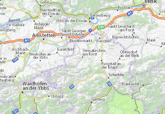 Karte Stadtplan Steinakirchen am Forst