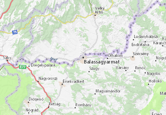 Kaart Plattegrond Balassagyarmat