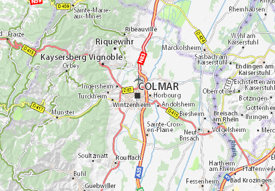 Colmar Alsace France Map Michelin Colmar Map - Viamichelin