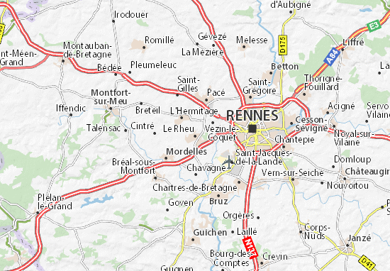 Karte Stadtplan Le Rheu