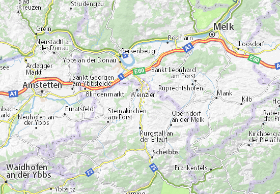 Karte Stadtplan Wieselburg Land