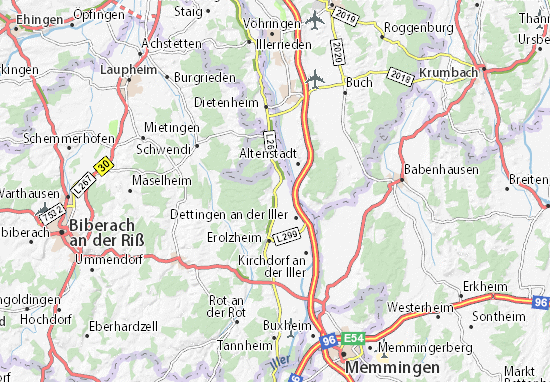 Karte Stadtplan Kirchberg an der Iller