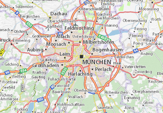 karta munchena Map of Munich   Michelin Munich map   ViaMichelin karta munchena