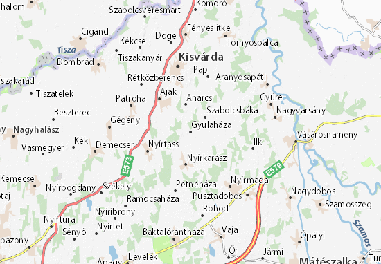 Kaart Plattegrond Gyulaháza