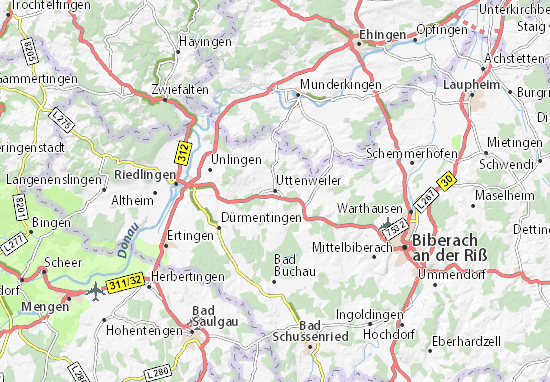 Mapa Uttenweiler