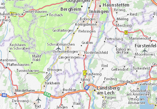 Karte Stadtplan Untermeitingen