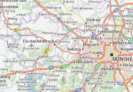 Karte Stadtplan Eichenau