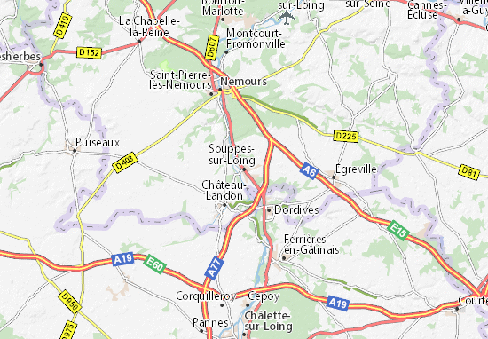 Karte Stadtplan Souppes-sur-Loing
