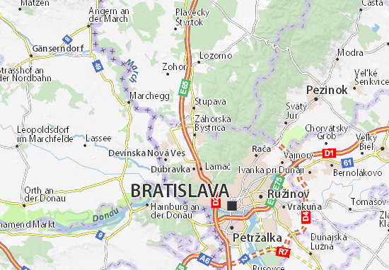 Mapa Záhorská Bystrica