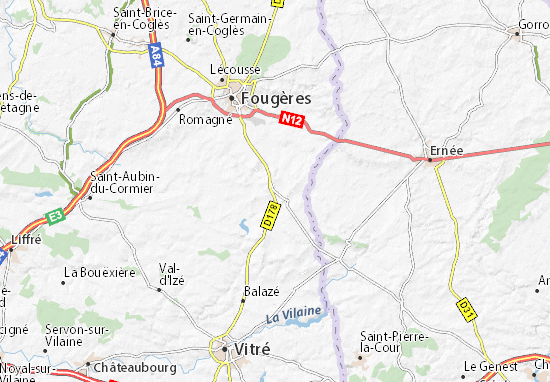 Mapa Dompierre-du-Chemin