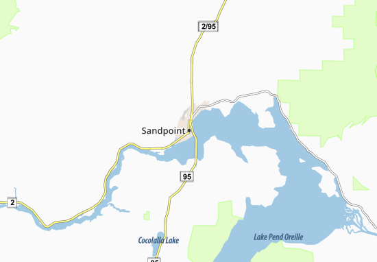 Mapa Sandpoint