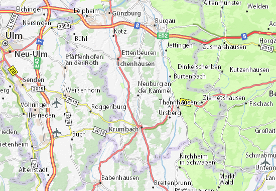 Mapa Neuburg an der Kammel