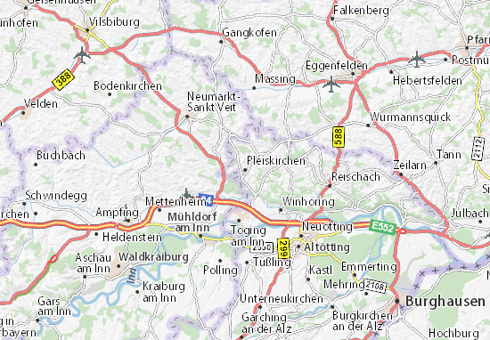 Karte Stadtplan Pleiskirchen