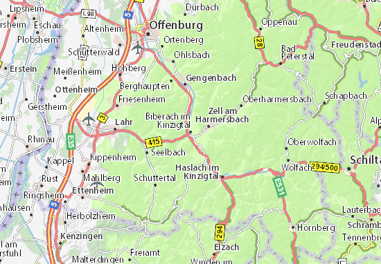 MICHELIN-Landkarte Biberach im Kinzigtal - Stadtplan Biberach im