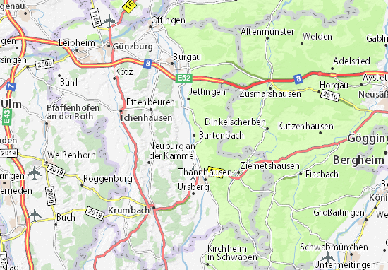 Karte Stadtplan Burtenbach