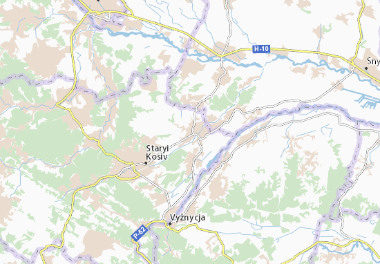 Karte Stadtplan Rozhniv
