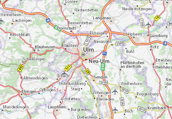 ulm mapa Mapa Neu Ulm   plano Neu Ulm   ViaMichelin ulm mapa