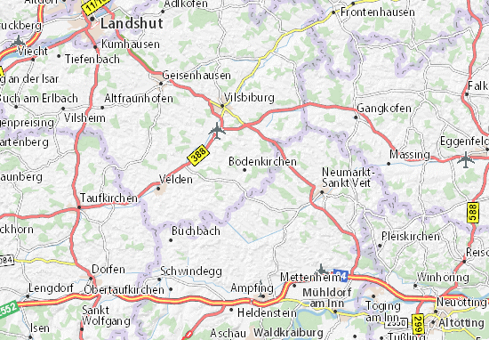 Karte Stadtplan Bodenkirchen