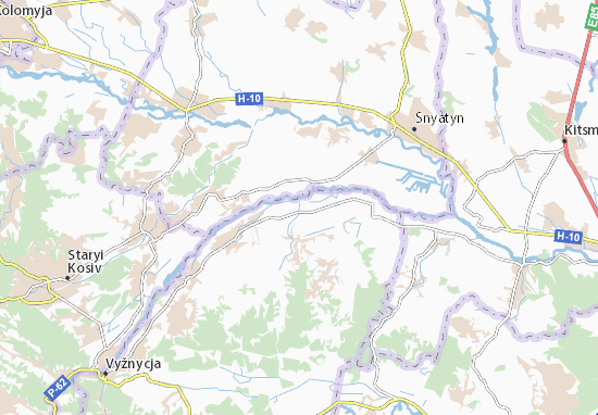 Karte Stadtplan Sloboda-Banyliv