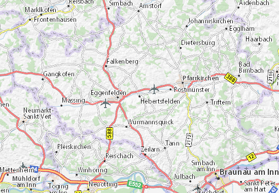 Karte Stadtplan Hebertsfelden