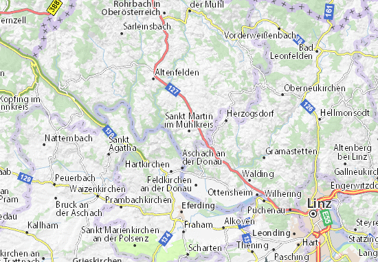 Karte Stadtplan Sankt Martin im Mühlkreis