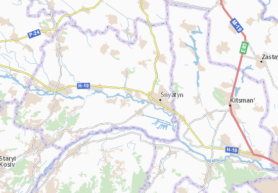 Karte Stadtplan Budyliv