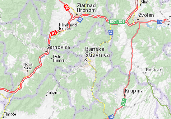 Mapa Banská Štiavnica