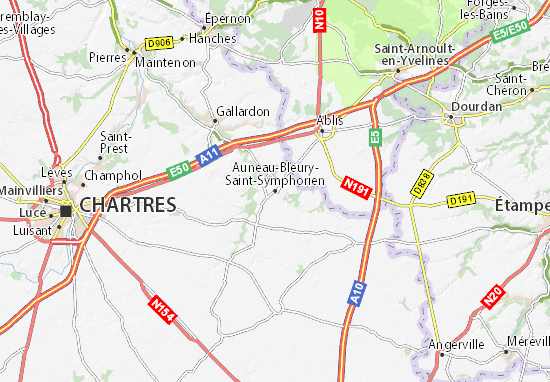 Carte-Plan Auneau-Bleury-Saint-Symphorien
