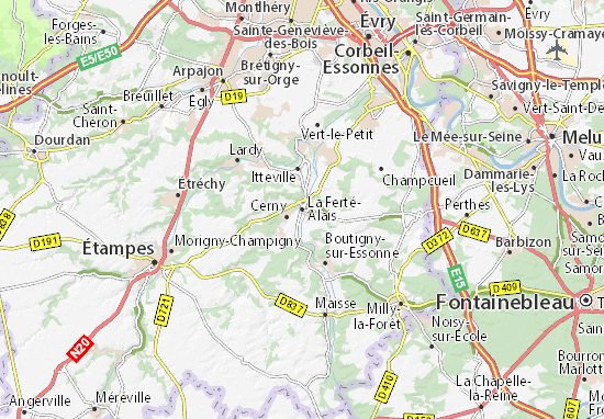 Karte Stadtplan La Ferté-Alais