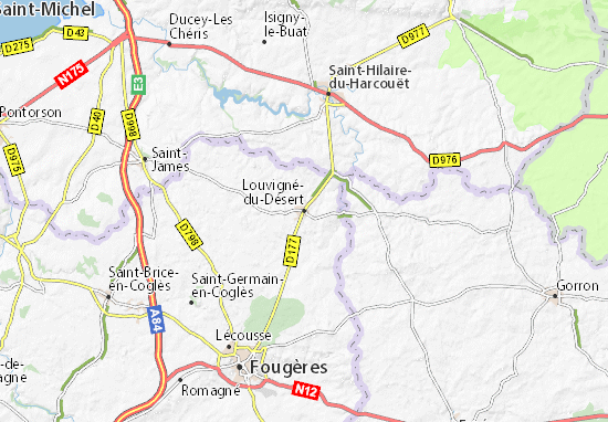 Karte Stadtplan Louvigné-du-Désert