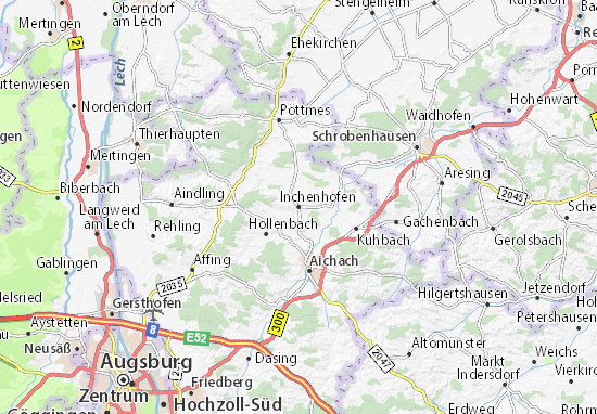 Karte Stadtplan Inchenhofen