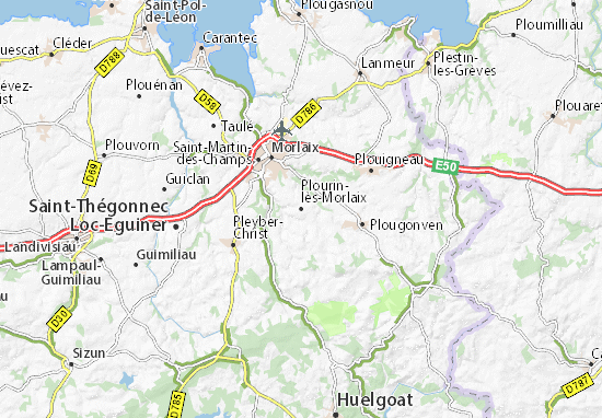 morlaix carte Carte détaillée Plourin lès Morlaix   plan Plourin lès Morlaix 