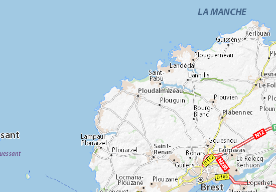 Karte Stadtplan Ploudalmézeau