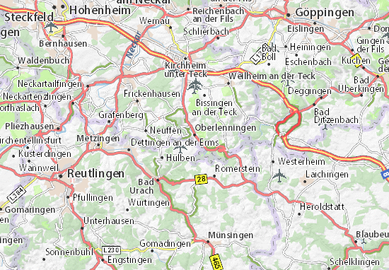 Karte Stadtplan Oberlenningen