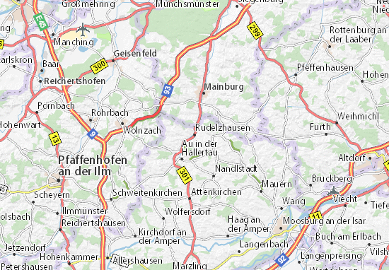 Karte Stadtplan Rudelzhausen